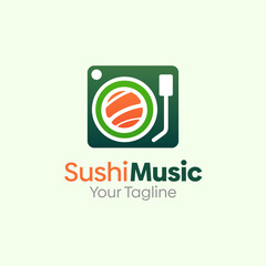 Sushi Music Logo Design Template. Good for Business, Agency, Community and Organization