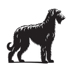 Unique Irish Wolfhound silhouette capturing strength and elegance - Irish Wolfhound illustration - minimal Irish Wolfhound vector - dog silhouette
