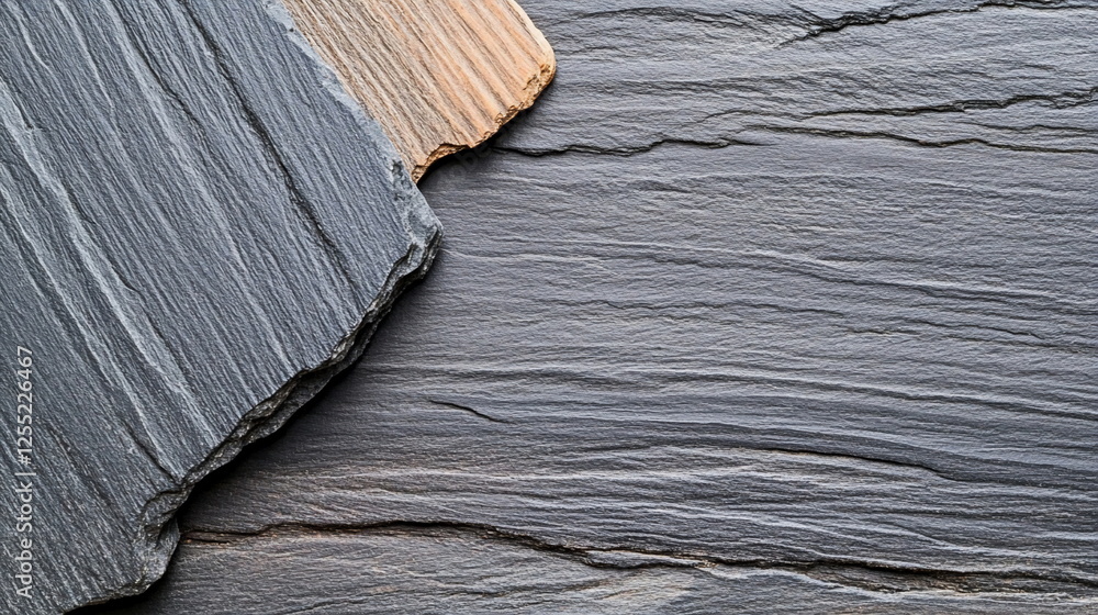 Poster diverse textures of natural slate stone in various shades for architectural and design applications