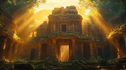 Obraz premium Sunlit Ruins of an Ancient Temple