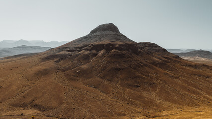 Aerial view of Desert landscape with large mountains in Namibia,Africa 