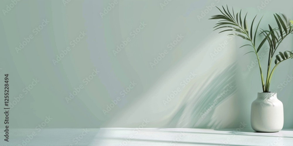 Poster a minimalist design featuring a light pistachio background, smooth textures and refreshing tones, mo