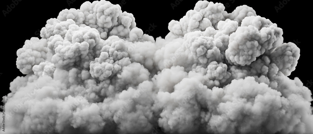 Aufkleber lush white smoke clouds on a black background creating a dramatic atmospheric effect for visual proj