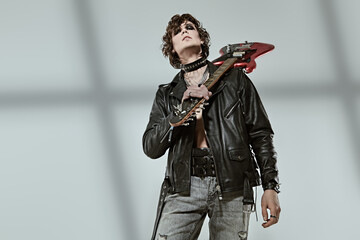 Fototapeta premium cool rock singer