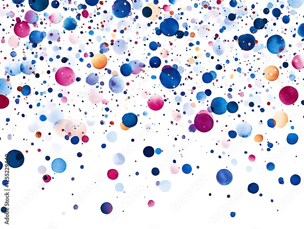 Aufkleber Abstract colorful circles falling on white background. Possible use for website banner, social media post, graphic design