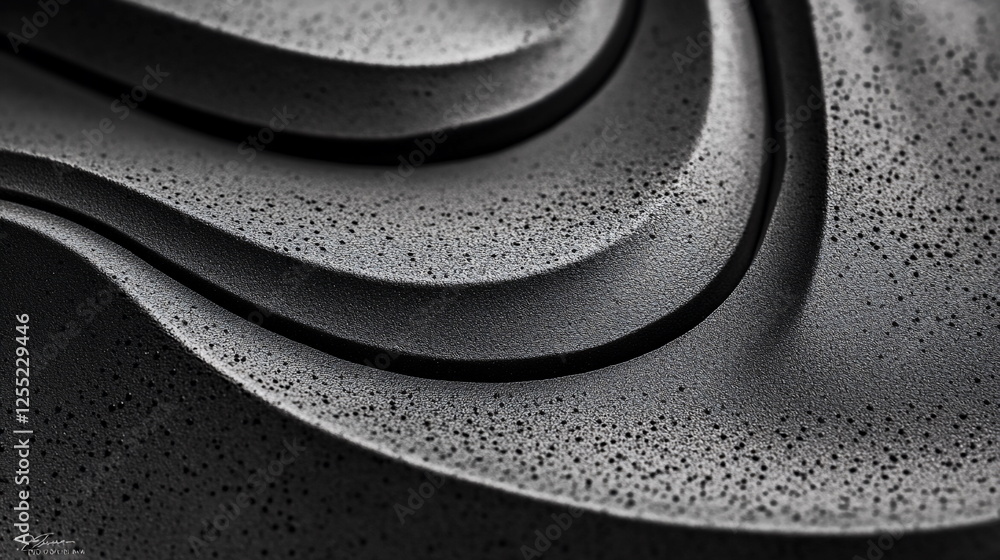 Poster abstract black foam texture with waves and patterns for creative design and background use