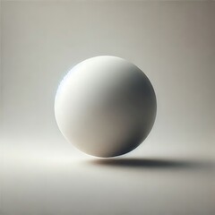 Smooth White Sphere on Soft Gray Background