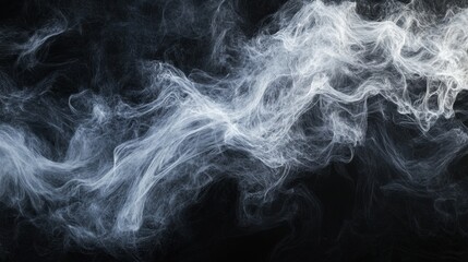 Obraz premium A deep black background with glowing white particles floating in a dreamy atmosphere