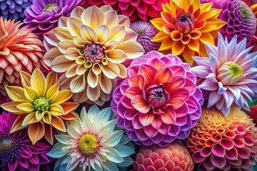 Exquisite dahlia watercolor art prints: botanical illustrations, floral paintings, and fine art.