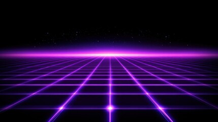 Fototapeta premium A futuristic purple neon grid with a glowing cyberpunk aesthetic and sleek reflections