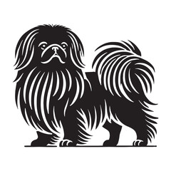 Premium Pekingese silhouette crafted with expert precision - Pekingese illustration - minimal Pekingese vector - dog silhouette
