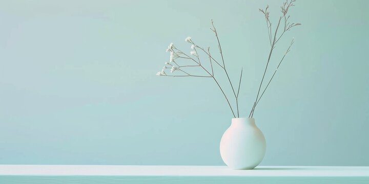 A minimalist design with a light mint background, Clean lines and delicate textures, Modern minimalist style