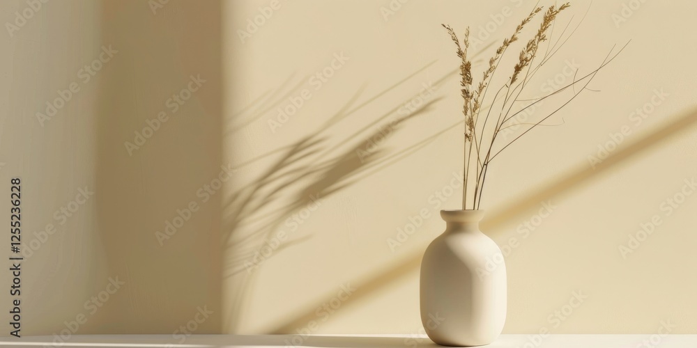 Poster a minimalist design with a light mustard background, clean edges and subtle contrasts, modern minima