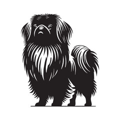 Strong and elegant Pekingese silhouette suitable for digital art - Pekingese illustration - minimal Pekingese vector - dog silhouette
