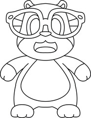 Hamster Glasses Animal Vector Graphic Art Illustration