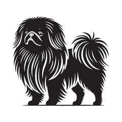 Premium Pekingese silhouette with a refined artistic touch - Pekingese illustration - minimal Pekingese vector - dog silhouette
