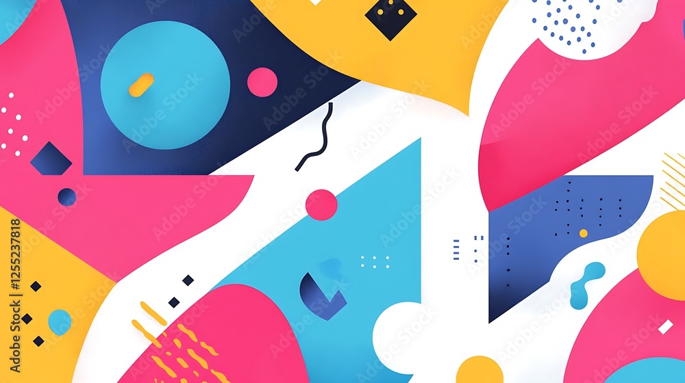 Poster abstract colorful shapes background design