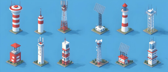Isometric Towers Coastal, Telecom, Solar
