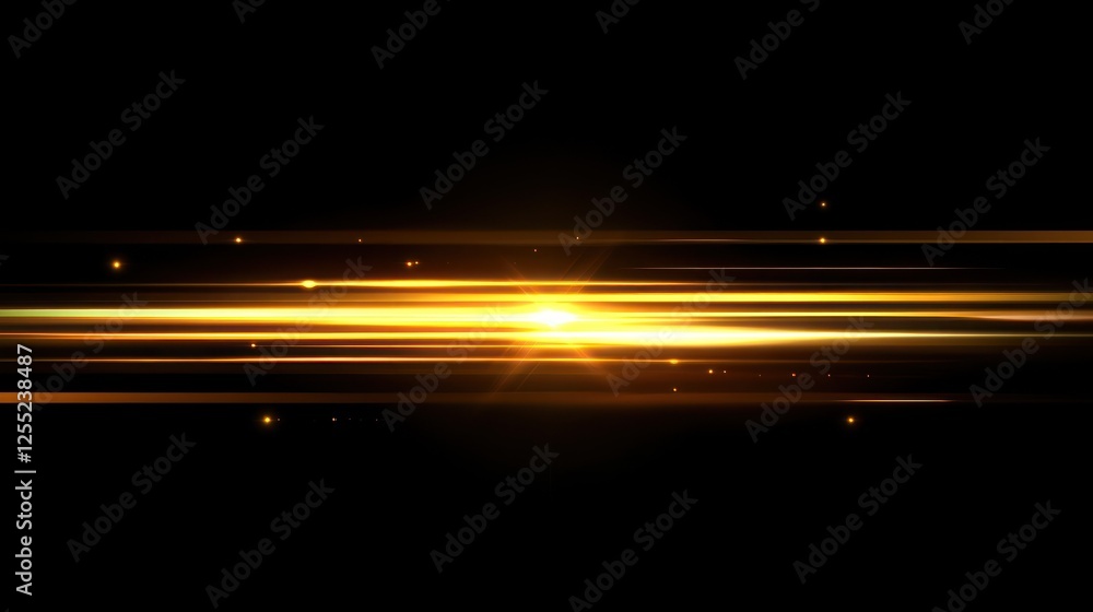 Poster abstract golden light streaks radiating from the center against a dark background, creating a dynami