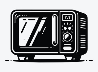 Microwave Silhouette Vector Unique Designs