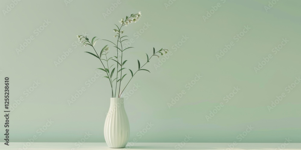 Poster a minimalist design with a light seafoam green background, clean lines and delicate textures, modern