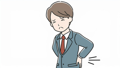 腰痛に苦しむビジネスマン