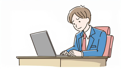 腰痛に苦しむビジネスマン