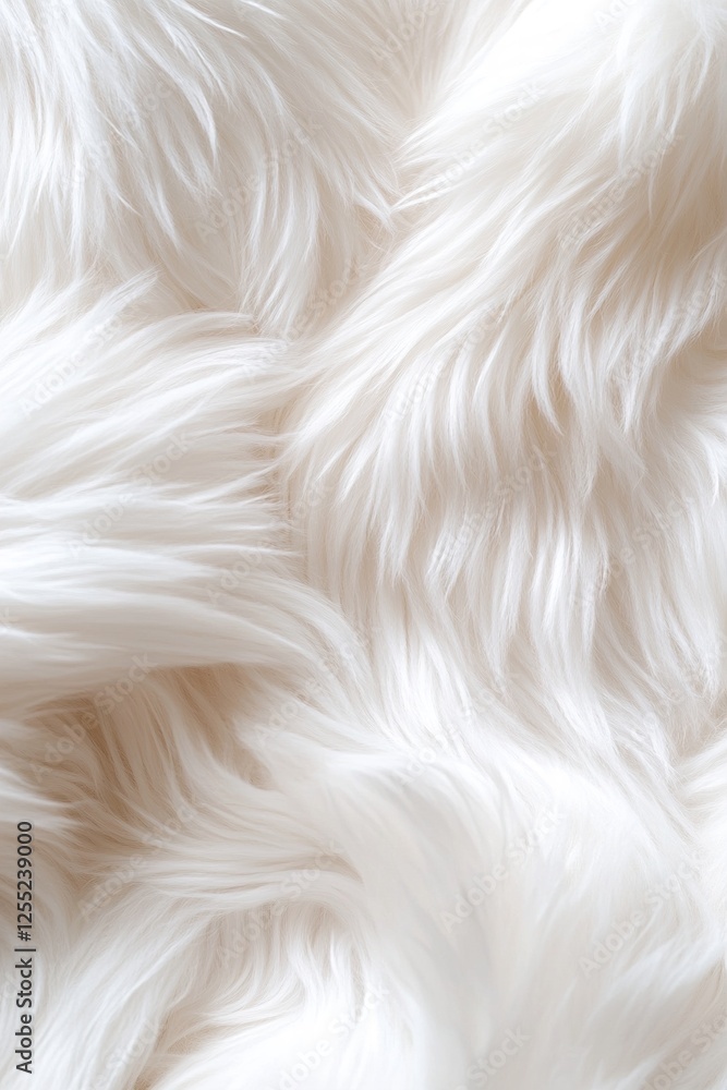 Poster a fluffy white fur texture is illuminated by dramatic light, creating striking silhouettes that high
