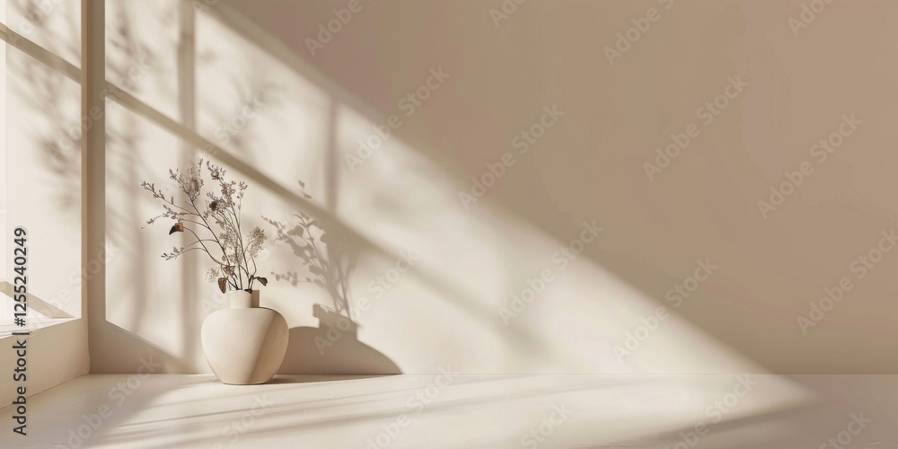 Poster a minimalist design with a light taupe background, clean edges and warm neutrals, modern minimalist 