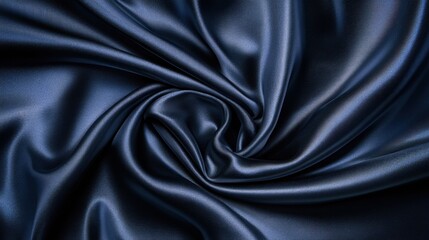 Fototapeta premium A luxurious black satin fabric texture with elegant folds and high-resolution depth