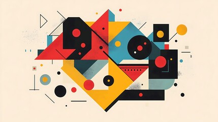 Abstract geometric shapes composition (3)
