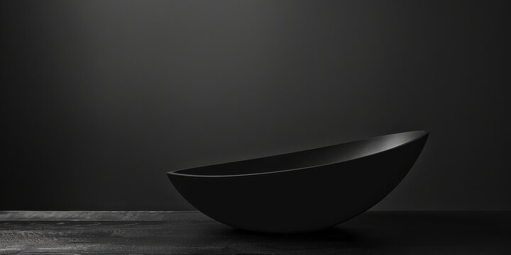 A minimalist design with a matte black background, Bold lines and smooth surfaces, Sleek minimalist style
