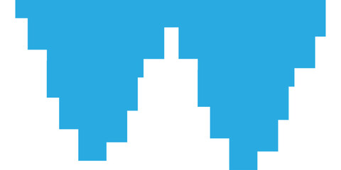 Abstract blue cube composition minimalist standing out from the crowd of colorful cubes.