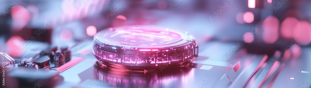Poster a digital wallet emits a vibrant holographic glow, presenting live transaction data and ai-driven fi