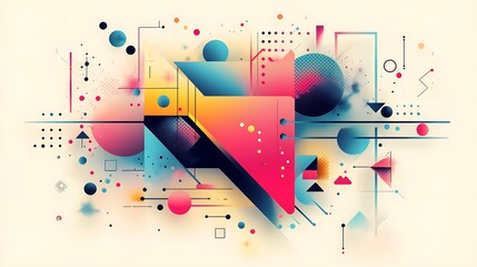 Obraz premium Abstract geometric shapes composition (6)