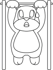 Hamster Bodybuilder Pull ups Bodybuilding Animal Vector Graphic Art Illustration