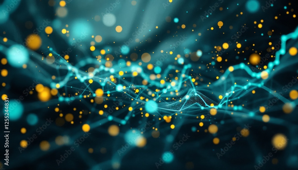Poster intricate network of light interconnections visualizing digital connectivity