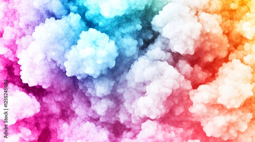 Aufkleber vibrant rainbow cloud abstract background digital art colorful swirling texture design