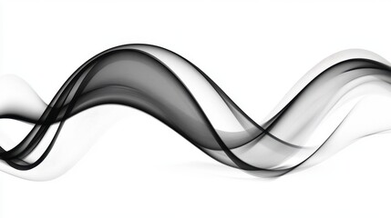 A smooth abstract black wave pattern with deep shadows and elegant fluid motion