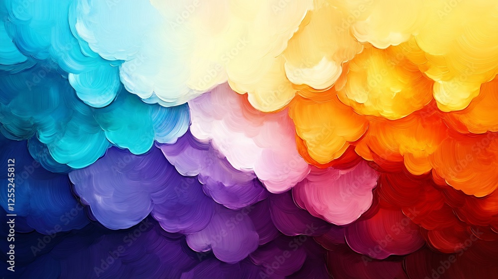 Poster vibrant abstract colorful cloudscape painting texture background design image