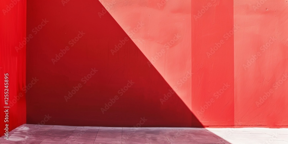 Poster a minimalist design with a pure red background, strong lines and clean edges, contemporary minimalis
