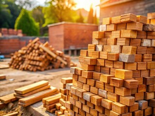 Rustic brown and beige bricks, tightly stacked, showcasing a deep depth of field in this masonry wall image.