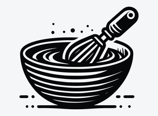 Mixing Bowl Silhouette Vector Unique Designs