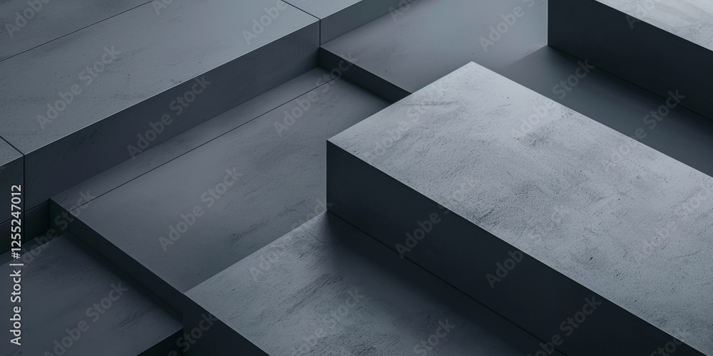Poster A minimalist design with a slate grey background, Symmetrical shapes and subtle gradients, Sleek minimalist style