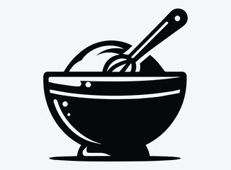 Mixing Bowl Silhouette Vector Unique Designs