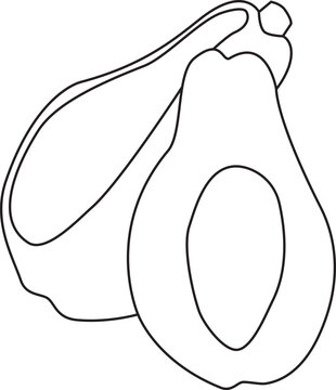 recommend clip art: papaya fruit outline icon