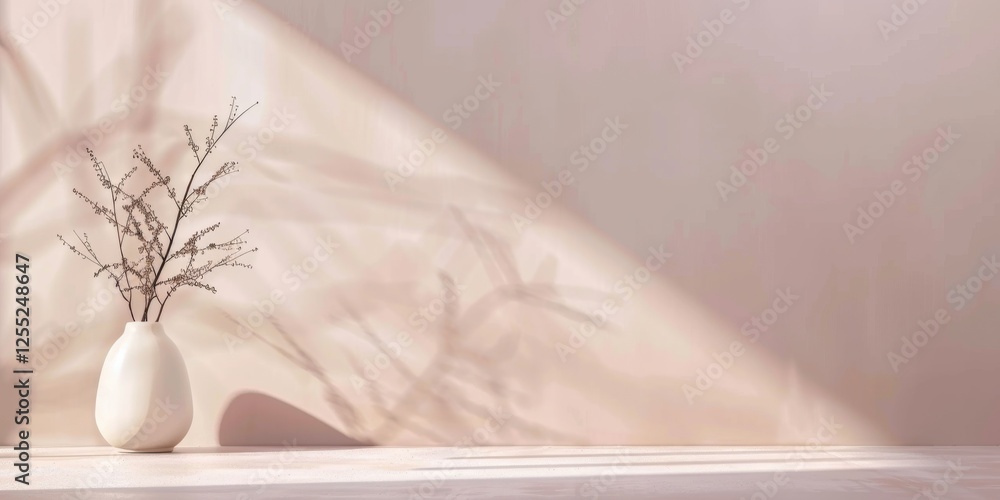 Poster a minimalist design with a soft blush pink background, subtle lines and smooth contrasts, contempora