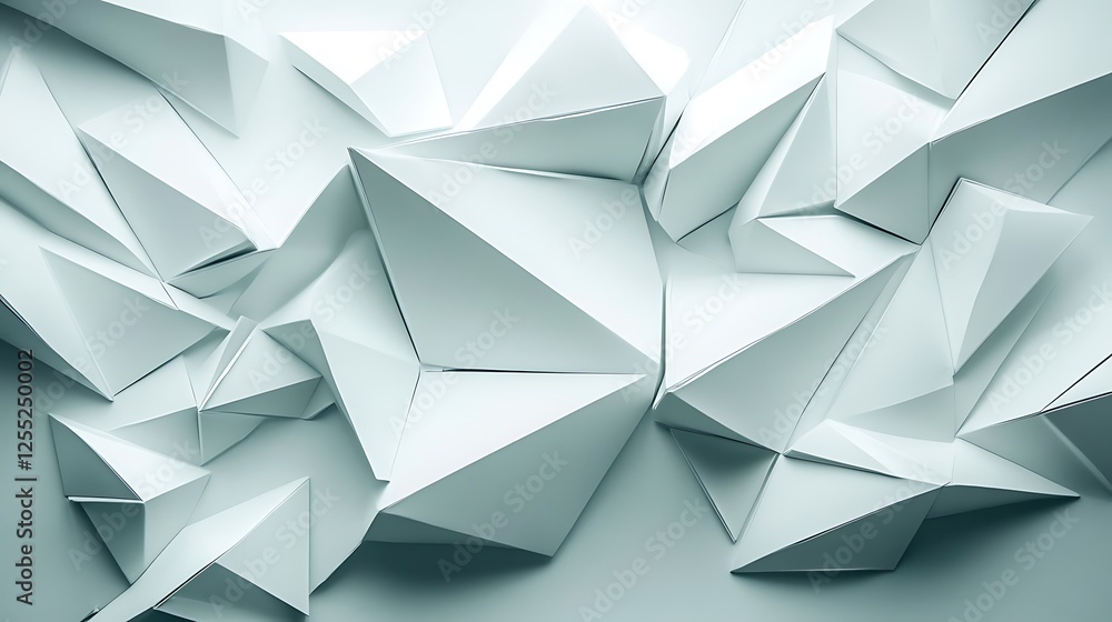 Aufkleber abstract geometric shapes, light gray tones, digital art, possible use in background or graphic desi