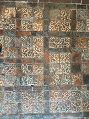 Old medieval floor tiles in Winchester Cathedral