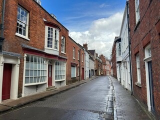 Historic buildings in the old town of Winchester, England